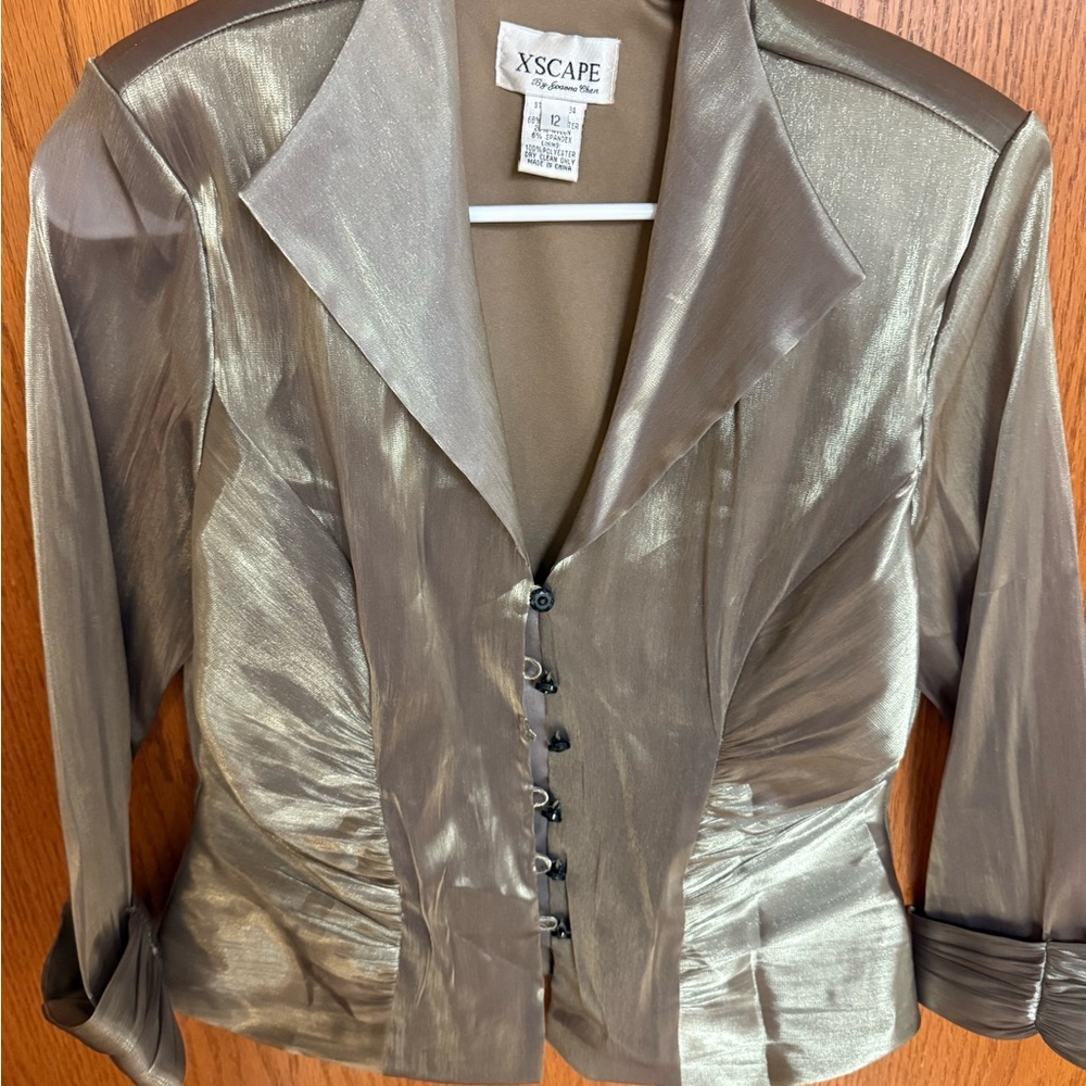 Xscape Women's Metallic Gold Blazer